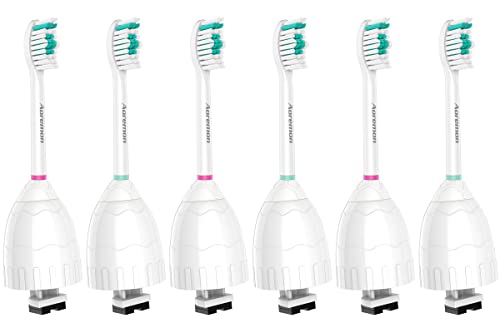 Aoremon Replacement Toothbrush Heads Compatible with Philips sonicare E-Series, 6 Pack Replacement Brush Heads Come with Caps