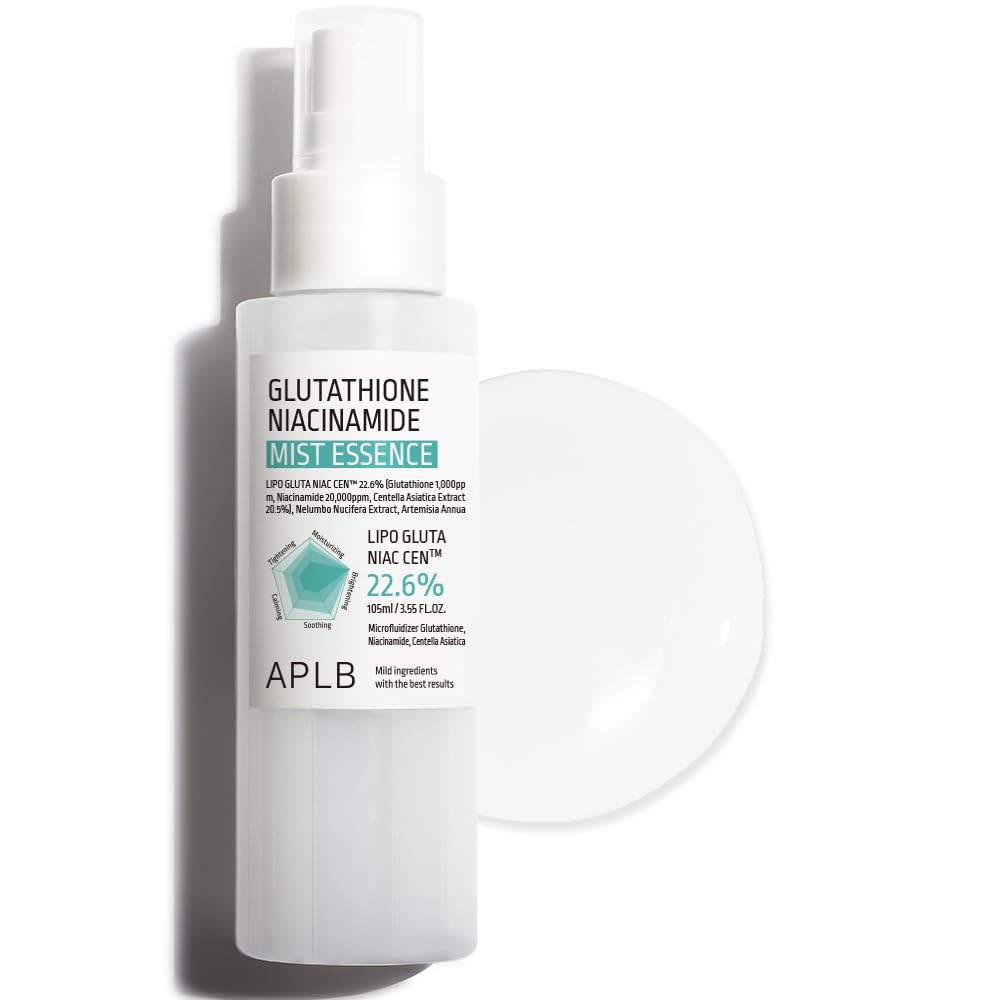 APLB Glutathione Niacinamide Mist Essence | LIPO GLUTA NIAC CEN�?22.6% 3.55 FL.OZ/Korean Skincare, Replenishing moisture, Revitalize for gentle and improve skin texture through Niacinamide