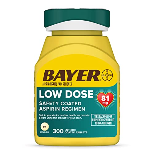 Bayer Aspirin Low Dose 81 mg 300 Safety Coated Tablets