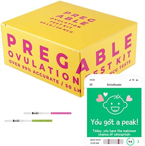 Pregable Combo Kit of 50 Ovulation Tests and 20 Pregnancy Tests, OPKs, HPTs (50LH + 20HCG)