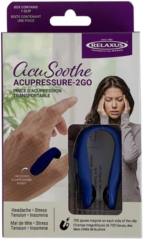 Acu Sooth Acupressure 2GO. Tension Relief Wearable – Supporting Acupressure Relaxation, Stress Alleviation, Tension Relief, Headache or Insomnia. Anywhere, Anytime.