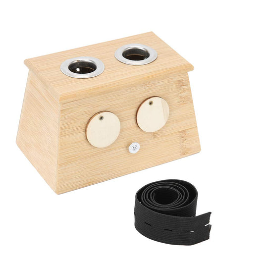 Bamboo Moxa Moxibustion Box, 2 Holes Moxa Roller Stick Holder Moxibustion Tool for Moxa Moxibustion Medicine