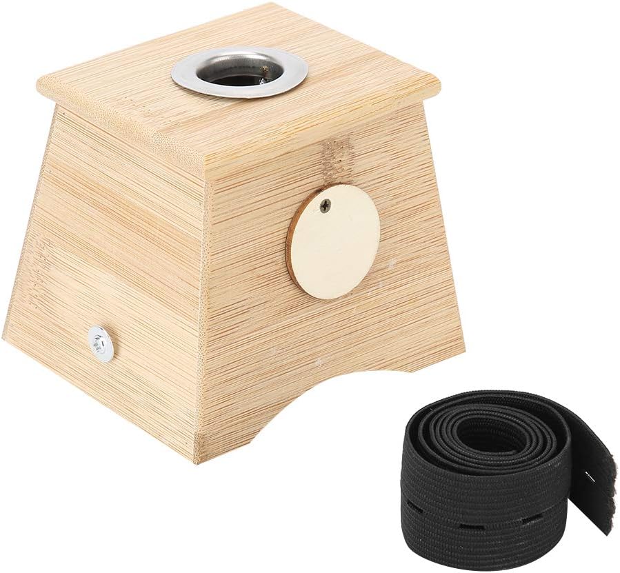 Single Hole Moxibustion Box, Roller Stick Holder Moxibustion Tool for Body Health Care and Pain Relief, Bamboo Moxa Stick Holder Box