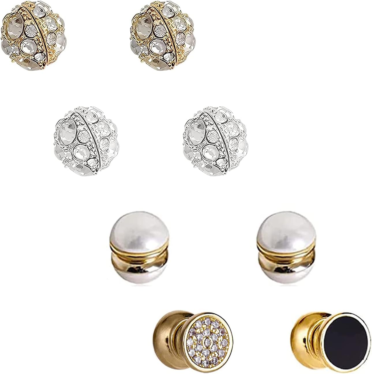 4 Pairs Dorina Ear Acupressure Magnetherapy Detox Earrings Magnetic Earrings for Women Men Magnetic Therapy Earrings Non Pierced Earrings