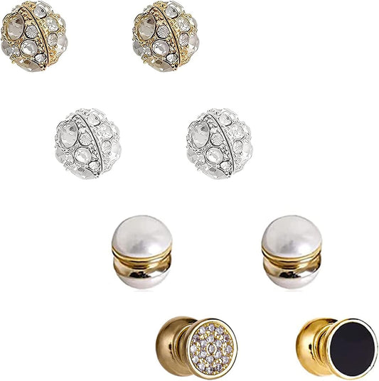 4 Pairs Dorina Ear Acupressure Magnetherapy Detox Earrings Magnetic Earrings for Women Men Magnetic Therapy Earrings Non Pierced Earrings