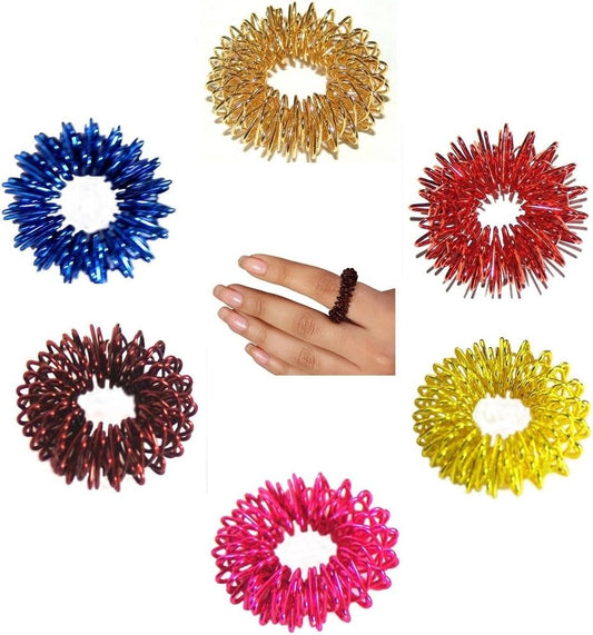 Acupressure Sujok Pain Therapy Finger Massager Circulation Rings (Set of 10) Enormous Benefits