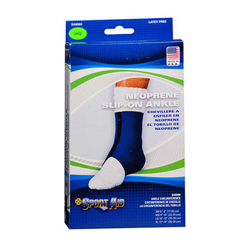 Scott Specialties, Sportaid Ankle Brace, Neoprene Blue Large 1 each