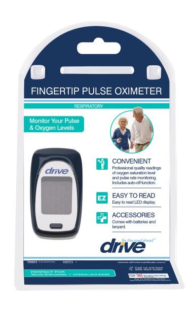 Drive Medical Fingertip Pulse Oximeter - Displays SpO₂ and Pulse Rate