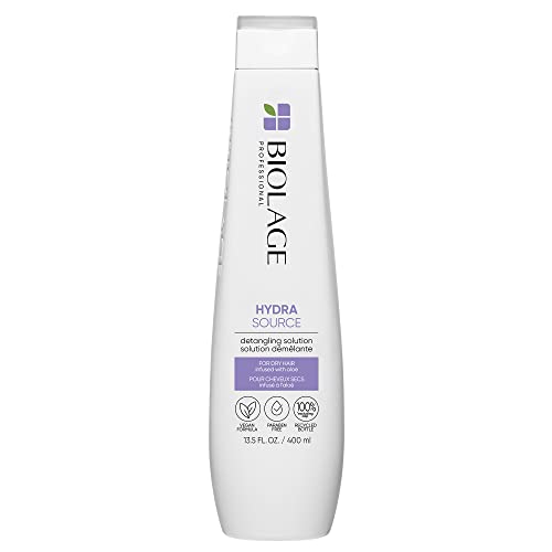 Biolage Hydra Source Detangling Solution | Detangles & Controls Static For Less Frizz & Fly-Aways | Renews Moisture | Paraben-Free | For Dry Hair | Vegan | Cruelty Free | 13.5 Fl. Oz