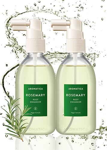 AROMATICA Rosemary Root Enhancer (2 Pack) 3.38oz / 100ml �?Dry Scalp Treatment with Food-graded Rosemary Scalp Oil �?Free from Sulfate, Silicone, and Paraben