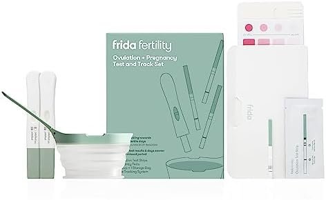 Frida Fertility Ovulation and Pregnancy Test + Track Set - Accurate, Early Detection - Find Your 48 Hour Baby Making Window + Test 6 Days Before Missed Period White