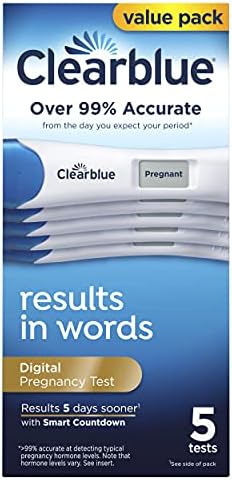 Clearblue Digital Pregnancy Test with Smart Countdown, Multi, 5 count