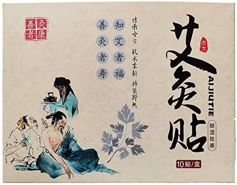 Moxibustion Patches Natural Herb Self-Heating smokeless Wormwood Sticker Artemisia Mugwort Moxa Pads Chinese Medicine Herbal Paste of Patch (10 Packs)