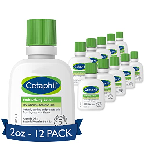 Cetaphil Body Moisturizer, Hydrating Moisturizing Lotion for All Skin Types, Mother's Day Gifts, Suitable for Sensitive Skin, NEW 2 oz Pack of 12, Fragrance Free, Hypoallergenic, Non-Comedogenic