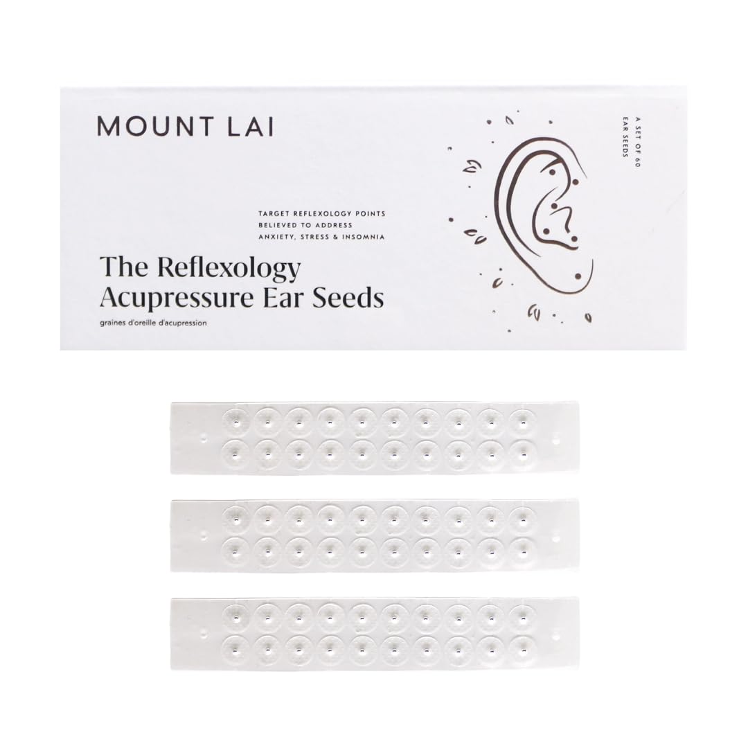 Mount Lai - The Stainless Steel Reflexology Acupressure Ear Seeds | Multi Condition Ear Seeds Acupressure Kit to Help with Pain and Stress | Set of 60