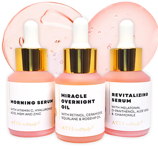 ATIS Vitamin C Face Serum - Anti Aging Facial Serum - Hyaluronic Acid & Retinol Serum for Face - Firming, Restoring & Hydrating | Fine Lines, & Wrinkles Remover, Tone & Revitalize, 1fl oz,3 Bottles