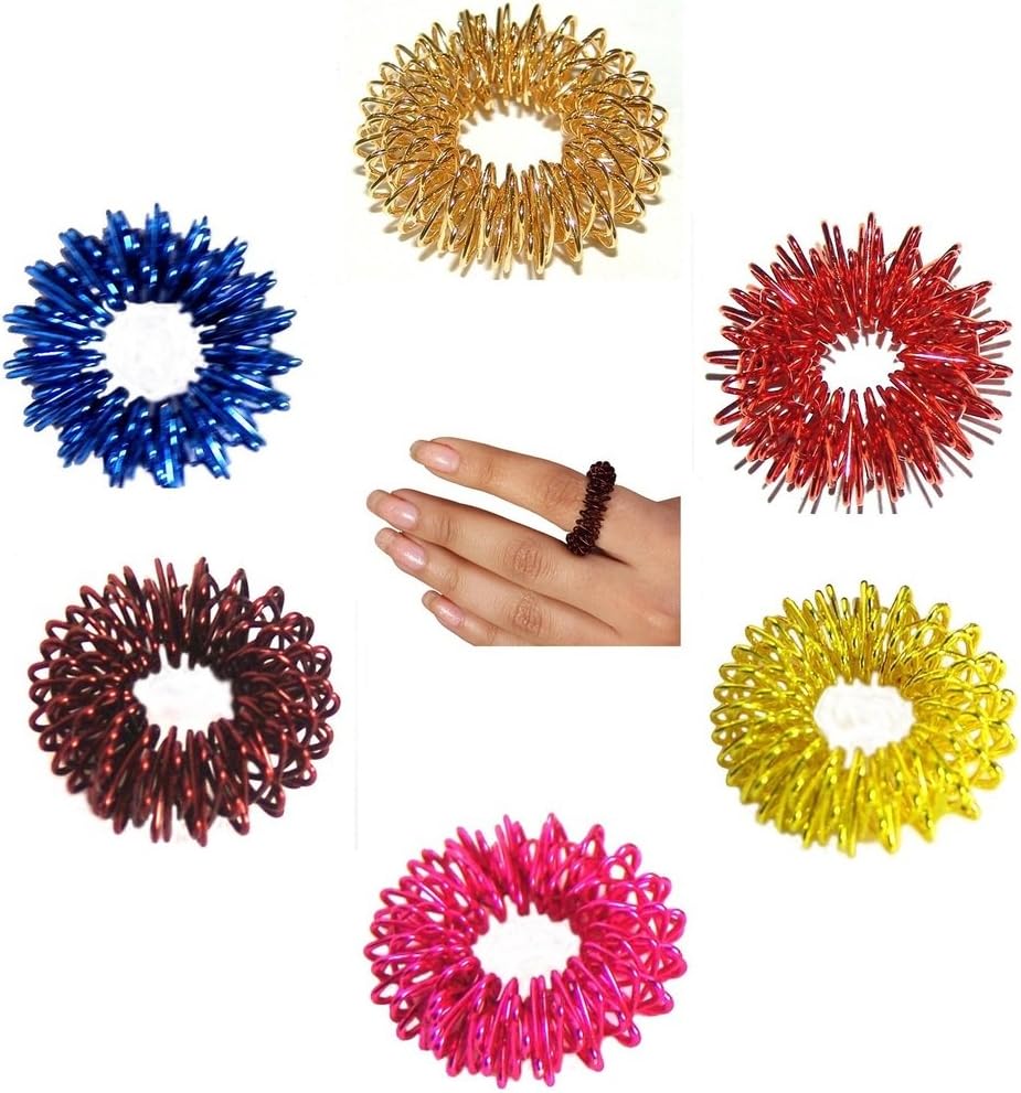 Acupressure Sujok Pain Therapy Finger Massager Circulation Rings (Set of 10) Enormous Benefits